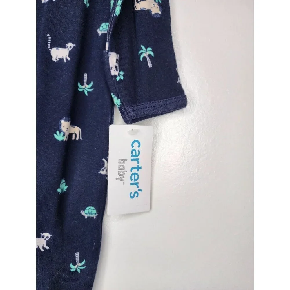 CARTER'S LITTLE BABY SLEEP & PLAY GOWN /BODYSUIT HAT SOCKS NAVY BLUE SIZE 3M